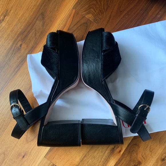 RED Valentino Genuine Calf Hair Platform Sandals - Picture 5 of 15